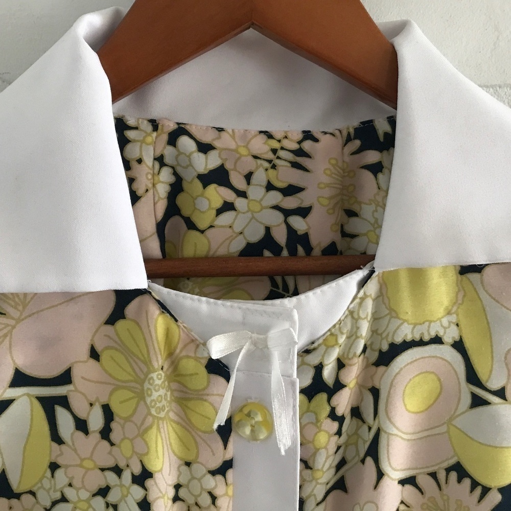 Vintage 60s Mod Floral Mini Dress Twiggy Style Rare Find Handmade Size S - Picture 9 of 13